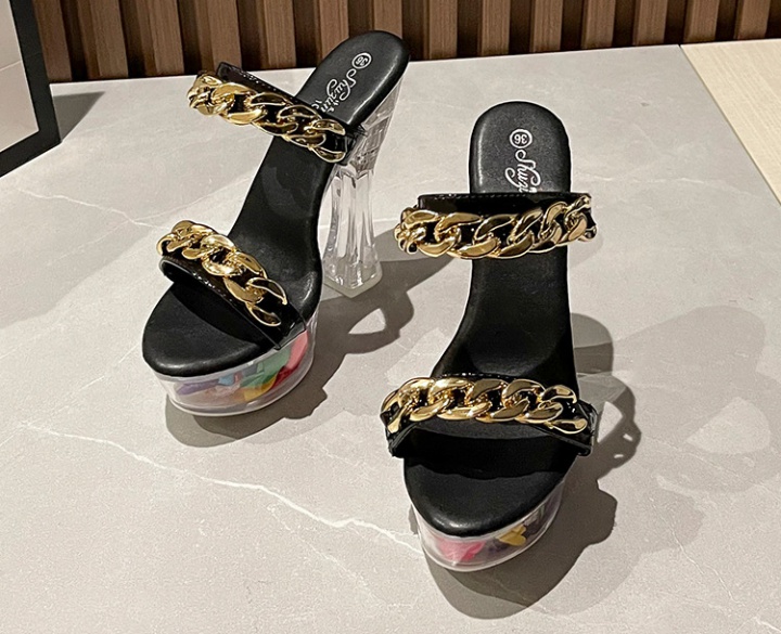 Round rubber fish mouth European style summer hasp sandals