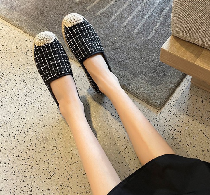 Lounger Korean style shoes weaving low flattie for women
