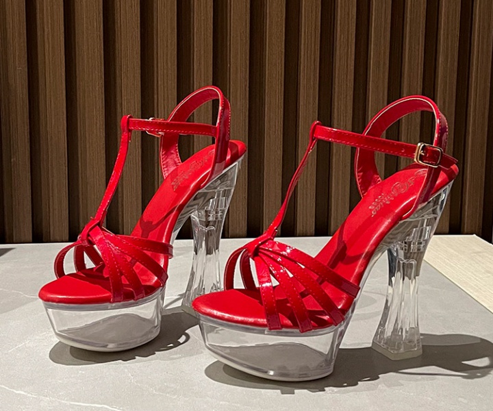 Summer hasp high-heeled shoes sweet sandals