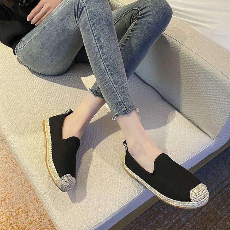 Weaving spring and autumn shoes low flattie for women