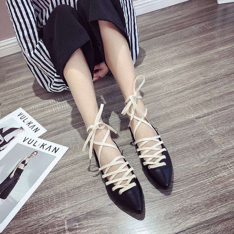 Korean style flat cross pointed summer frenum sandals