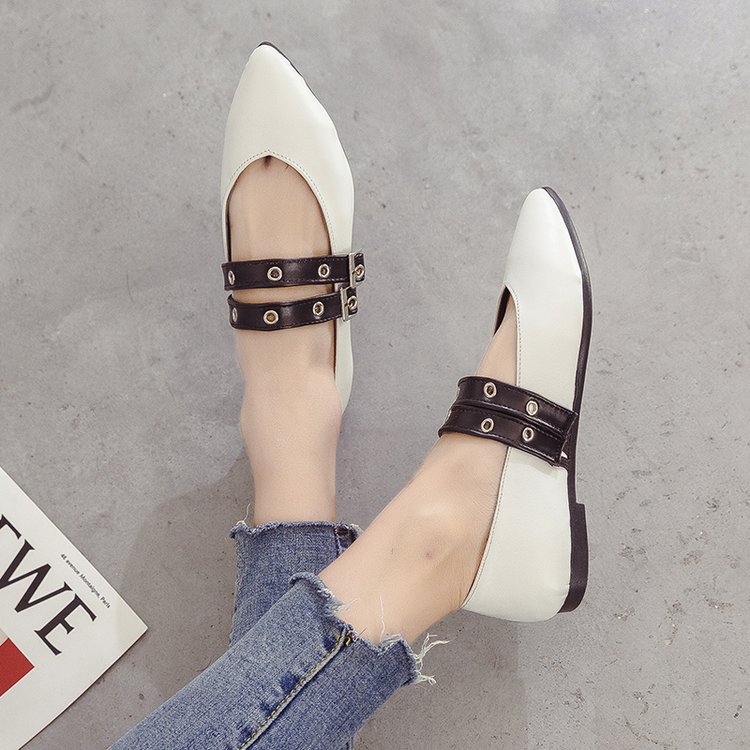 Pointed Korean style flattie low spring and autumn shoes