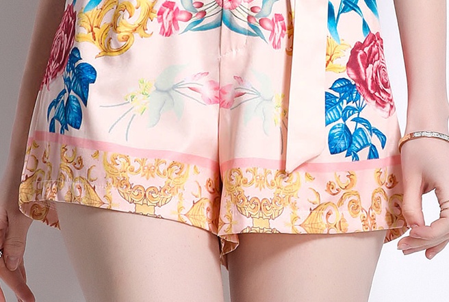 Sweet loose printing vacation summer shirt a set