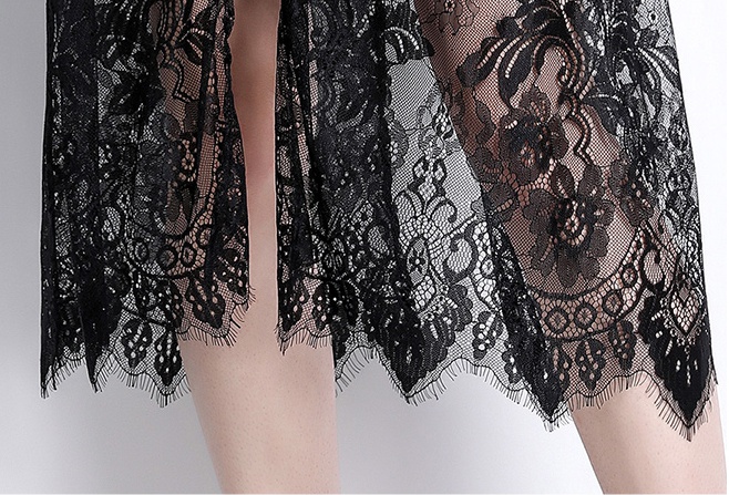 Ladies short sleeve lace printing dress