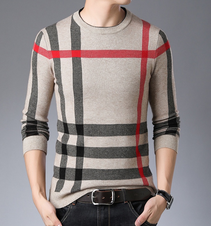 Round neck handsome shirts wool personality doll shirt for men