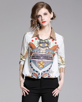 Casual printing tops loose shirt for women