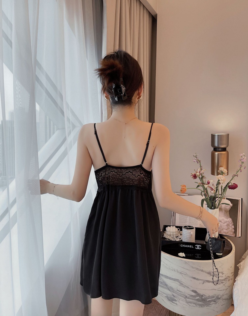 Spring and summer nightgown night dress 2pcs set for women
