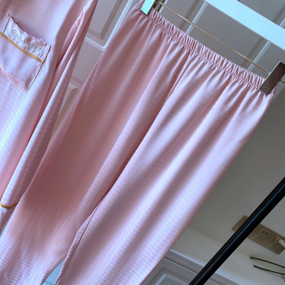 Long sleeve long pants printing pajamas 2pcs set for women