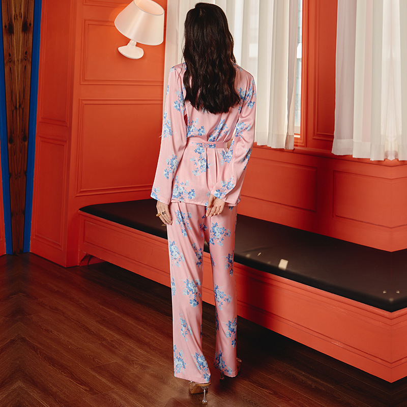 Pocket homewear feather pajamas 2pcs set for women