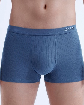 Pure cotton medium waist boxers stereoscopic briefs