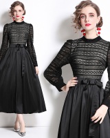 Slim black lace dress