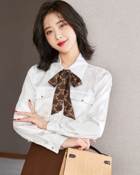 Spring white printing tops frenum all-match business suit