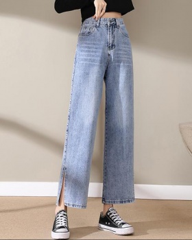 High waist split slim nine tenths jeans for women