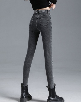 Tight embroidery jeans nine tenths slim pencil pants