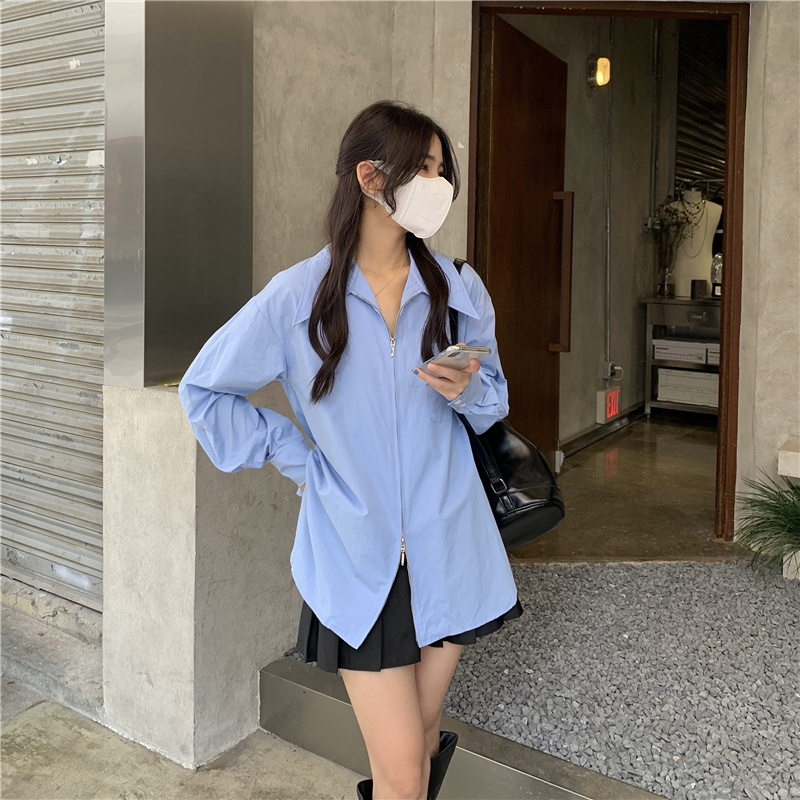 Long wears outside white tops spring unique shirt for women