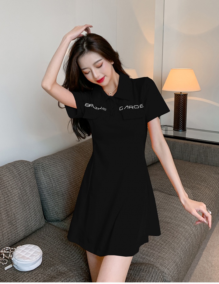 Summer slim pinched waist letters dress for women