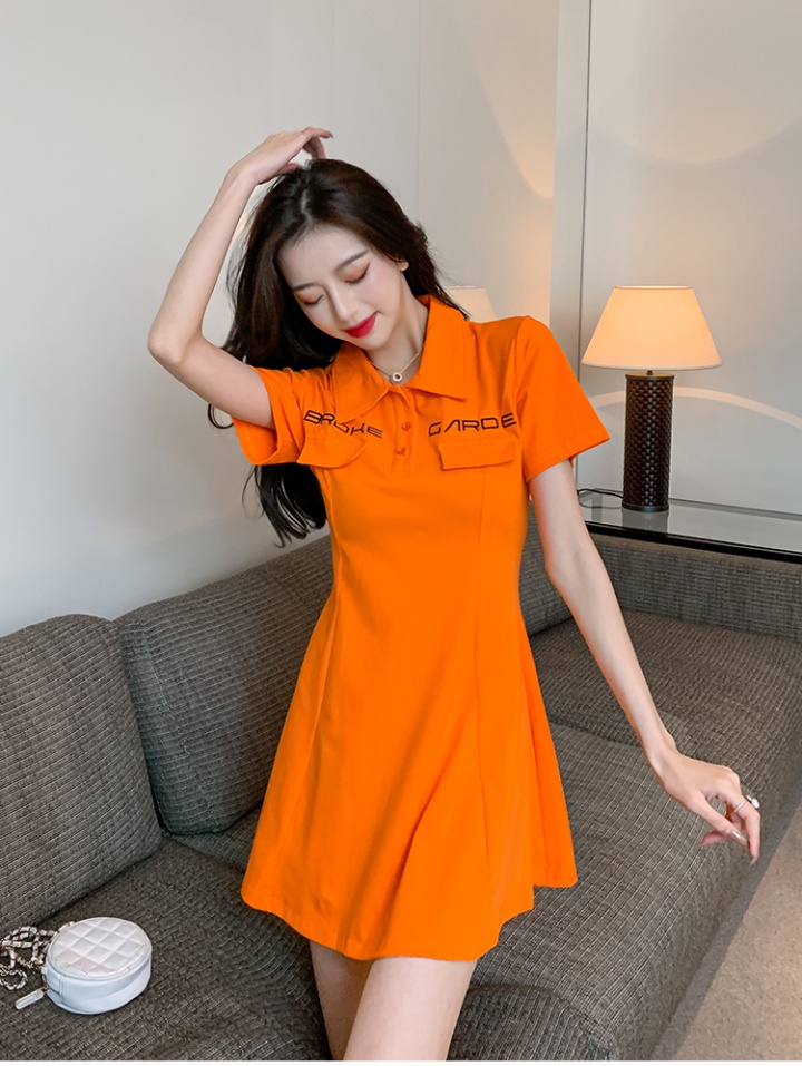 Summer slim pinched waist letters dress for women