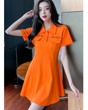Summer slim pinched waist letters dress for women