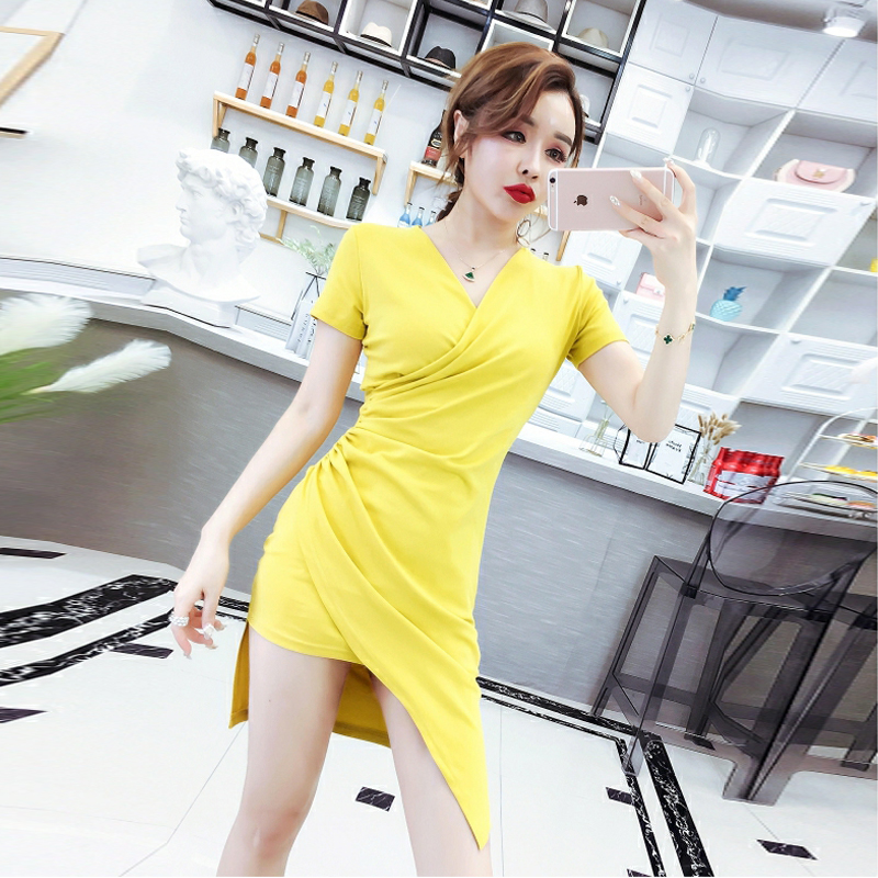 Cover belly summer package hip pinched waist dress for women