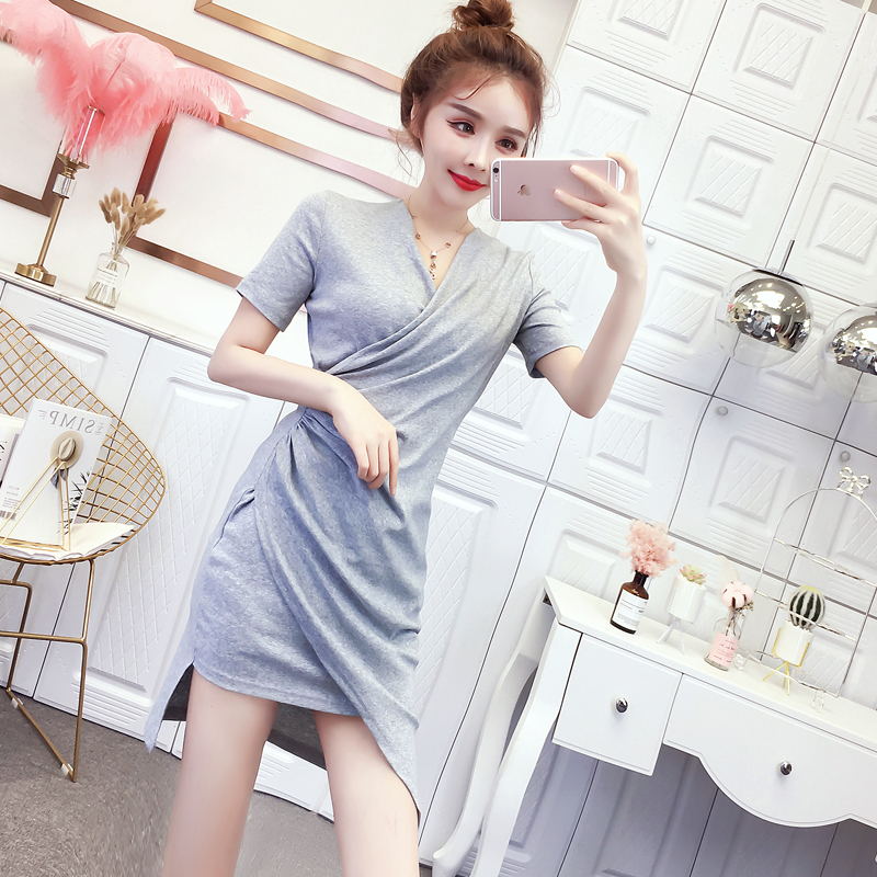 Cover belly summer package hip pinched waist dress for women