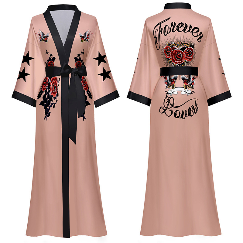 Summer homewear nightgown rose pajamas for women