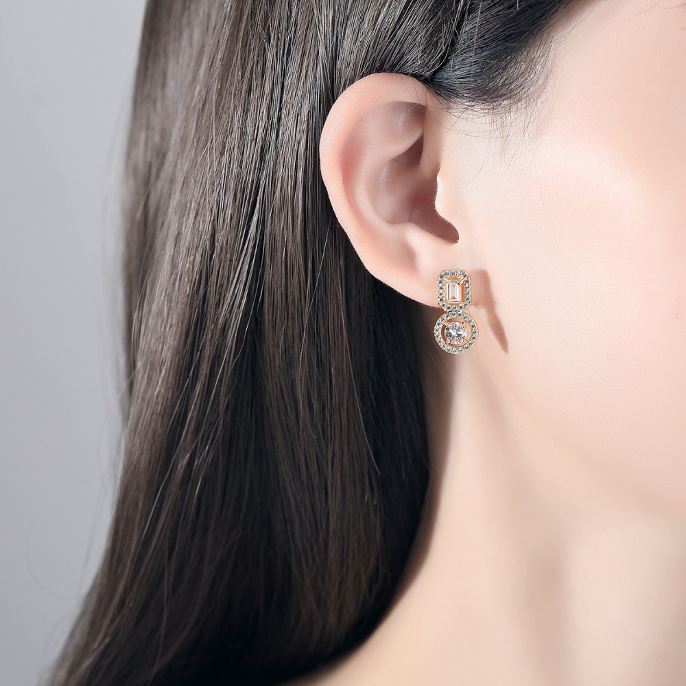 Fashion Korean style earrings simple zircon stud earrings