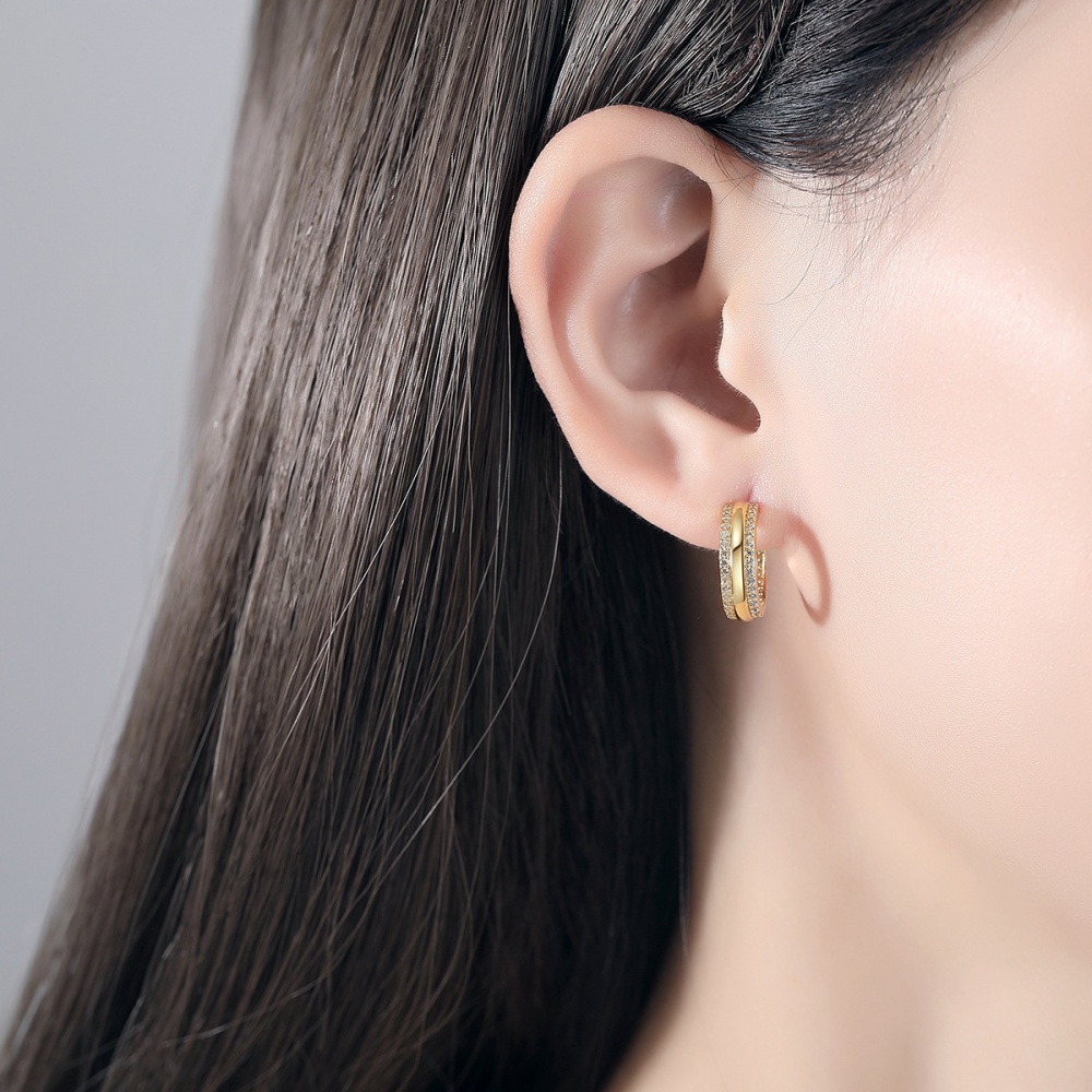 Korean style inlay zircon earrings simple fashion stud earrings