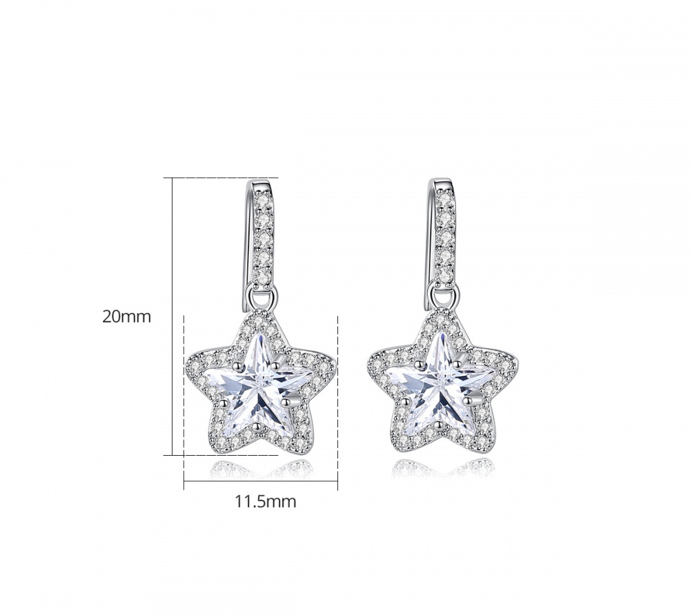 Stars Korean style stud earrings zircon ear-drop