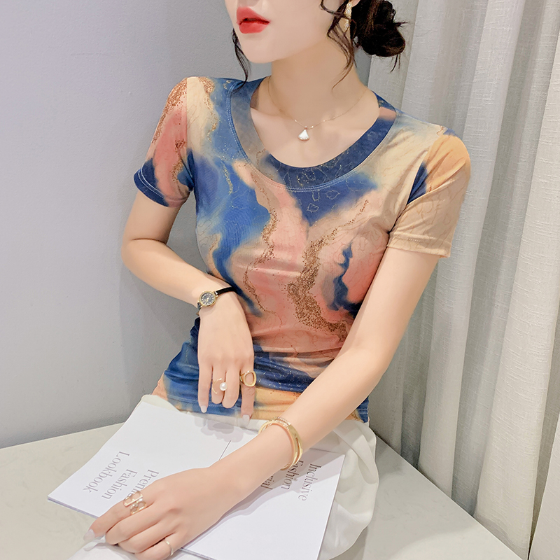 Round neck tops fashion T-shirt for women