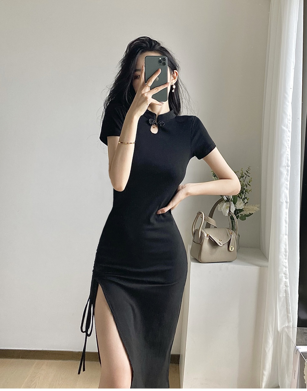 Tight long summer dress black light formal dress