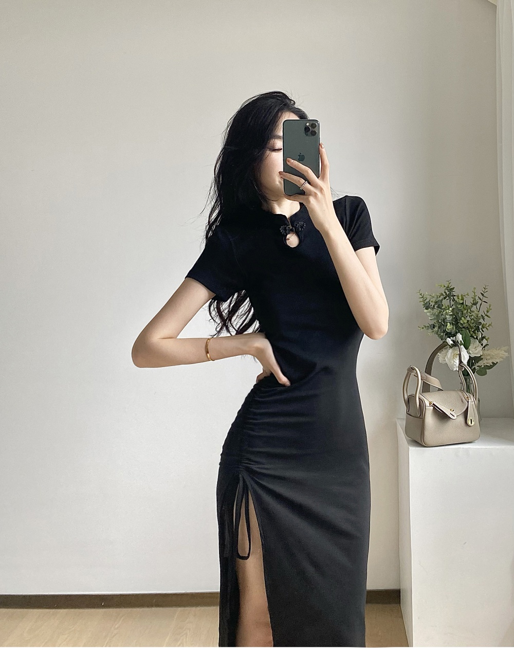 Tight long summer dress black light formal dress