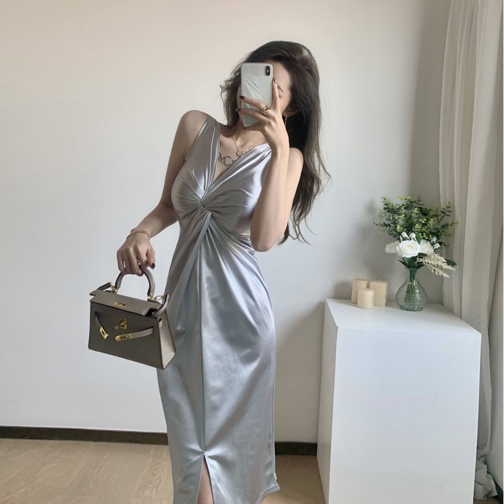 V-neck sleeveless fashion vacation summer dress