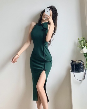 Long Chinese style retro dress slim elegant cheongsam