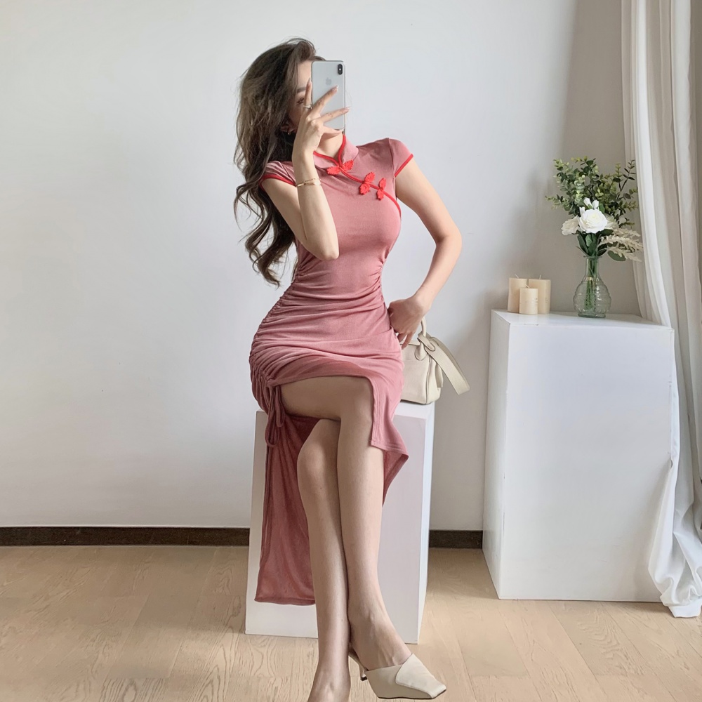 Long elegant summer cheongsam retro annual meeting dress