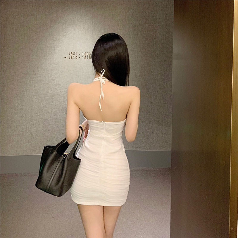 Strapless sexy bandage slim sling package hip dress