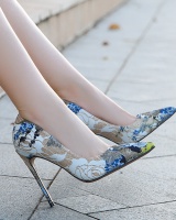 Sexy embroidered shoes catwalk high-heeled shoes for women