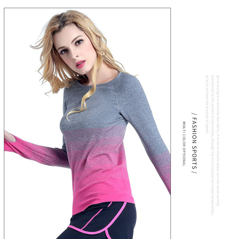 Yoga round neck sports T-shirt fitness wicking tops for women