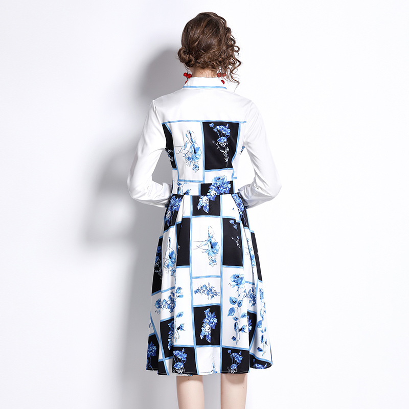 Printing pullover spring dress