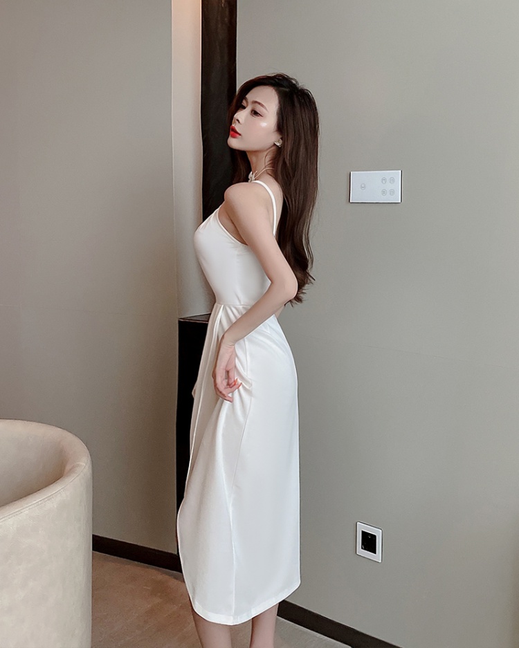 Temperament sling dress slim halter long dress for women