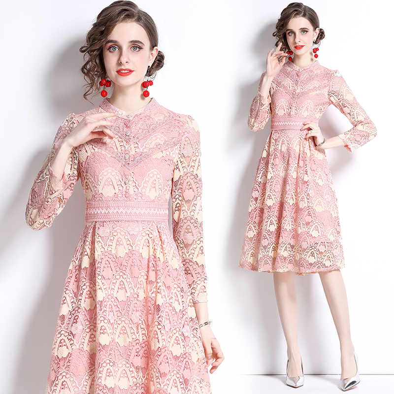 Lace autumn embroidery dress