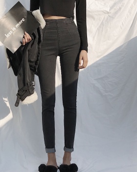 Korean style retro all-match jeans high waist slim pencil pants