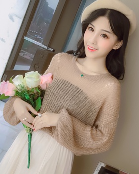 Spring bat sleeve loose sweater pure thin tops for women
