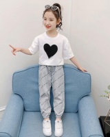 Western style summer child jeans 2pcs set for women