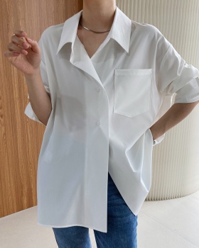 Loose back buckle lazy spring shirt for women