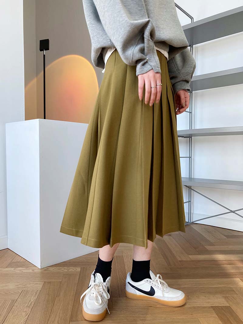 France style retro crimp Korean style pleated skirt