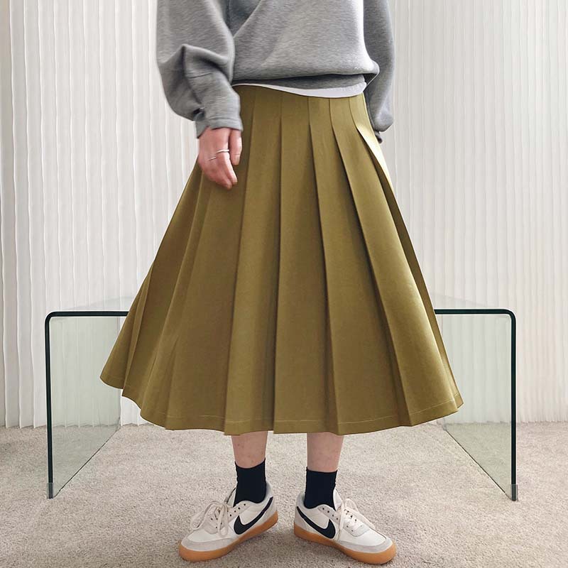 France style retro crimp Korean style pleated skirt