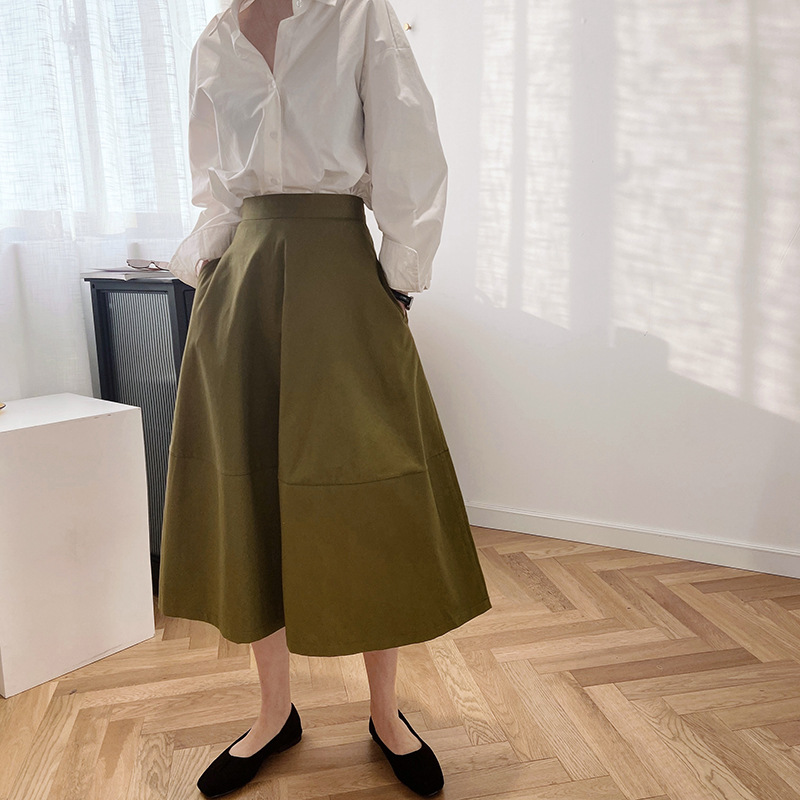 Long France style thick and disorderly skirt for women