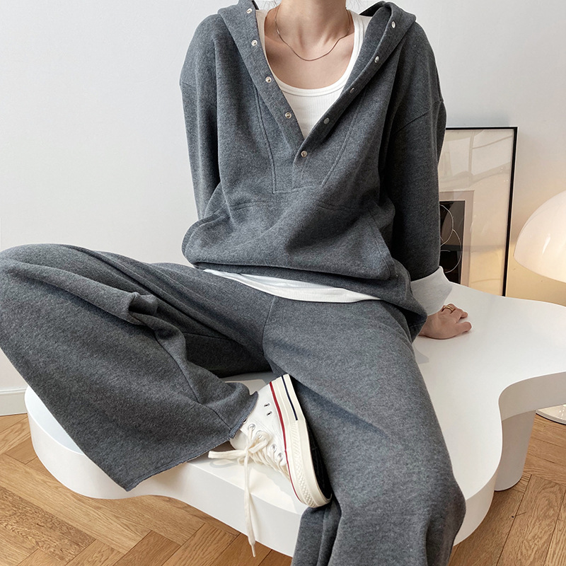 Autumn sports sweatpants hooded hoodie 2pcs set for women