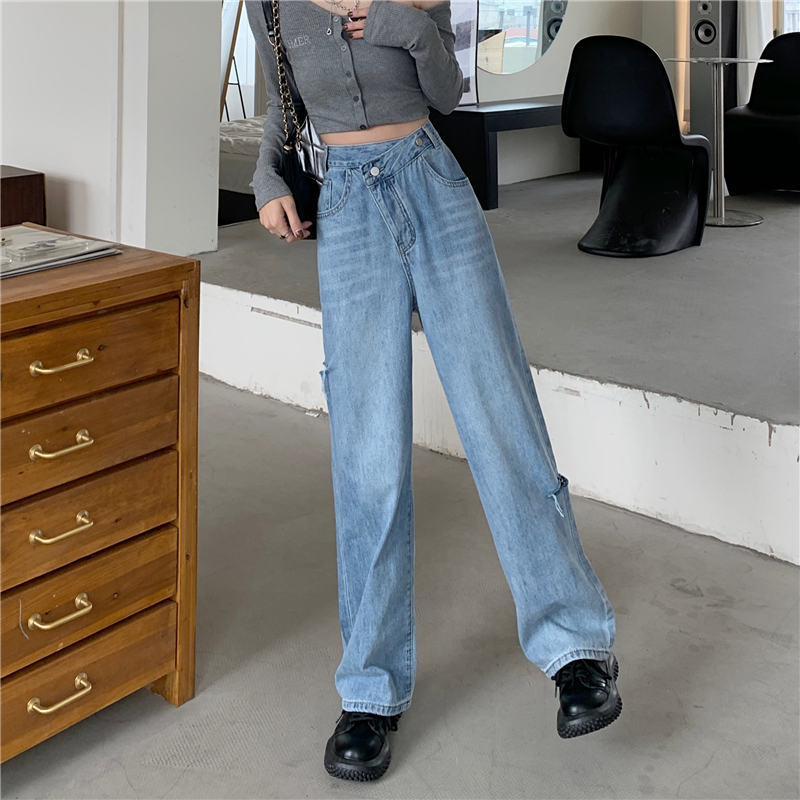 Loose all-match wide leg pants slim jeans