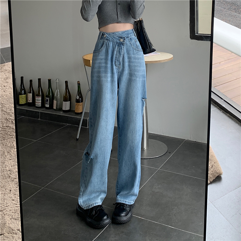 Loose all-match wide leg pants slim jeans